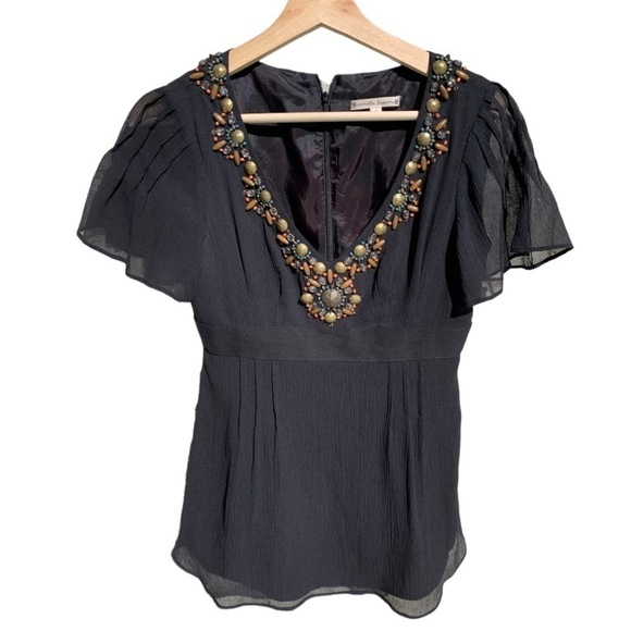 NANETTE LEPORE Sequined Tunic Top Size 2 - Picture 1 of 7